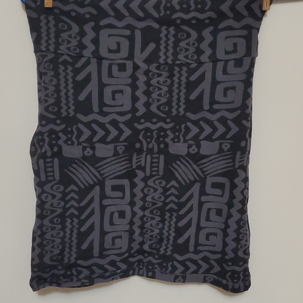 Twenty One Tribal Patterned Black and Gray Skirt